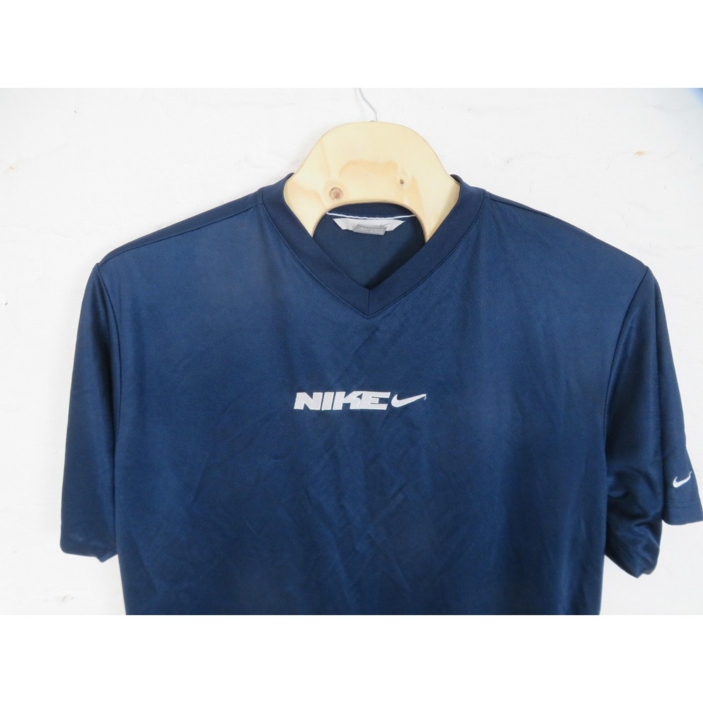 Vintage Nike Silver Tag Shirt Mens 3XL Blue Shiny Dazzle Center Logo Mesh Baggy - Picture 2 of 10